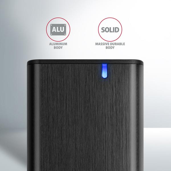 AXAGON EEM2-SB2, USB-C 3.2 Gen 2 - M.2 NVMe & SATA SSD kovový RAW box, bezskrutkový, čierny6