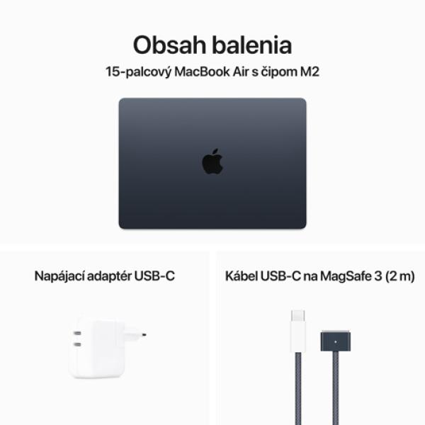 MacBook Air 15" Apple M2 8C CPU 10C GPU 8GB 512GB Polnočný SK10