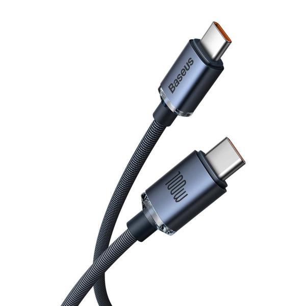 Baseus CAJY000701 Crystal Shine Series Dátový Kábel USB-C - USB-C 100W 2m Black1