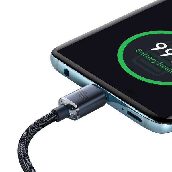 Baseus CAJY000701 Crystal Shine Series Dátový Kábel USB-C - USB-C 100W 2m Black3