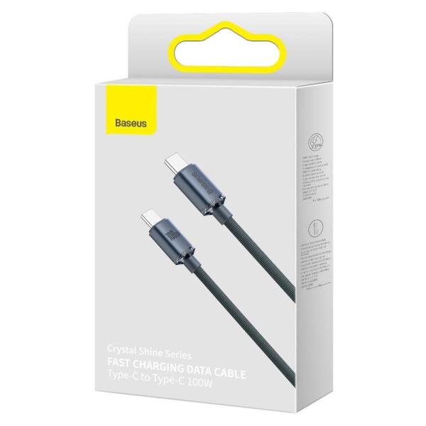 Baseus CAJY000701 Crystal Shine Series Dátový Kábel USB-C - USB-C 100W 2m Black8
