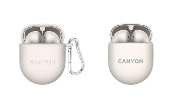 Canyon TWS-6, True Wireless Bluetooth slúchadlá do uší, nabíjacia stanica v kazete, béžové3