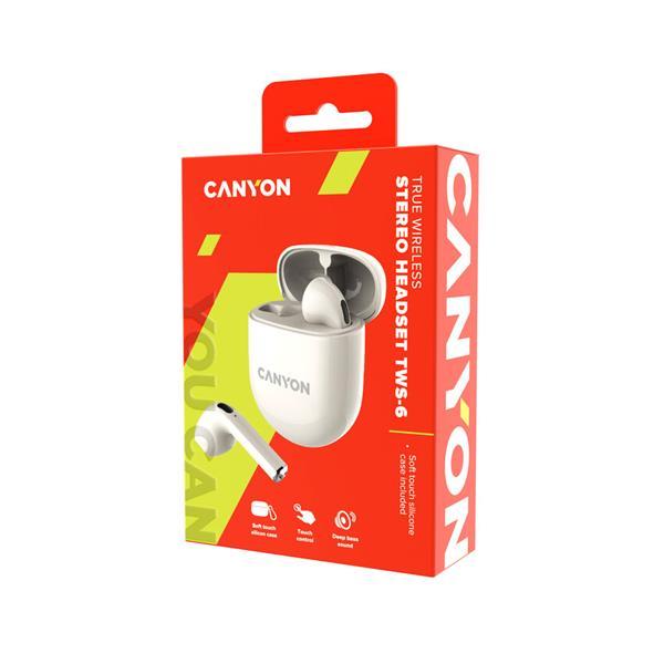 Canyon TWS-6, True Wireless Bluetooth slúchadlá do uší, nabíjacia stanica v kazete, béžové4
