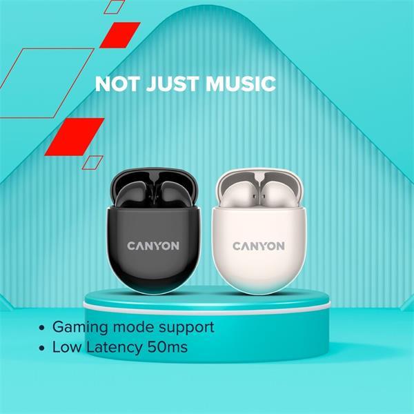 Canyon TWS-6, True Wireless Bluetooth slúchadlá do uší, nabíjacia stanica v kazete, béžové6