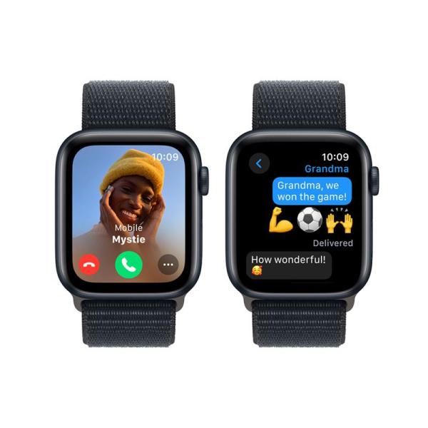 Apple Watch SE GPS 44mm Midnight Aluminium Case with Midnight Sport Loop3