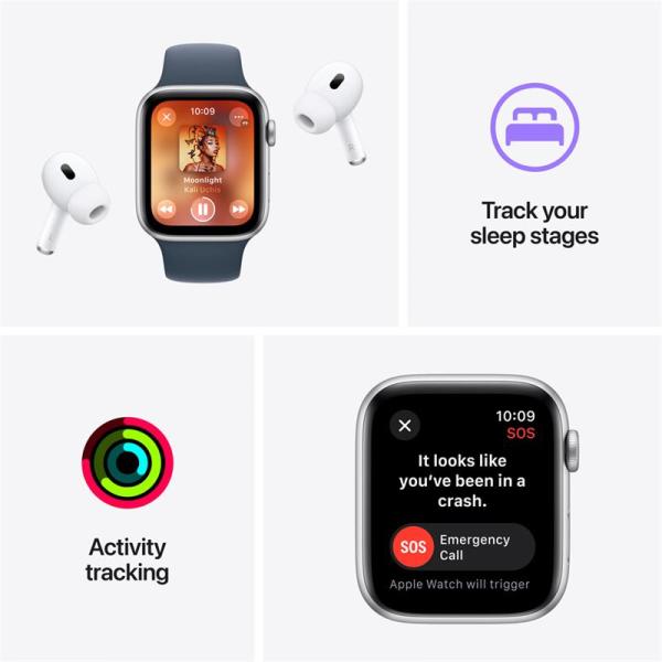 Apple Watch SE GPS 44mm Midnight Aluminium Case with Midnight Sport Loop5