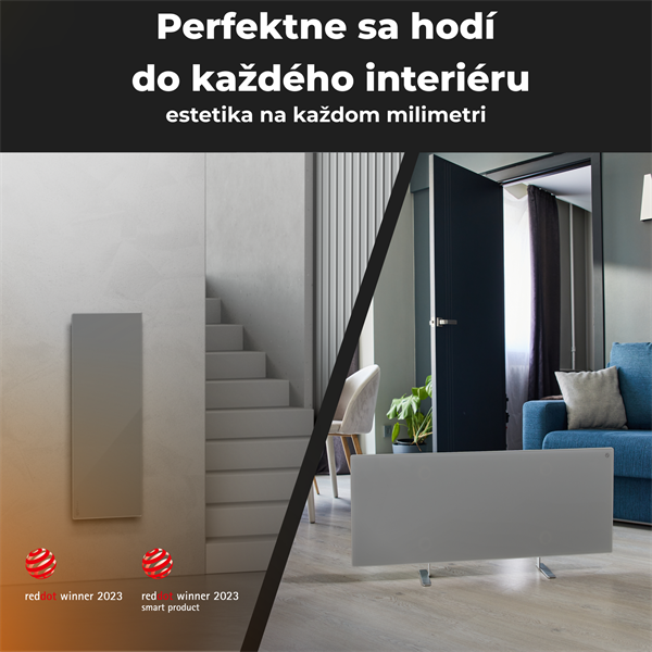 AENO AGH5S Premium Eco Smart Ohrievač, LIMITOVANÁ EDÍCIA GREY Šedá, LED, WI-FI, max 700W, Infra2