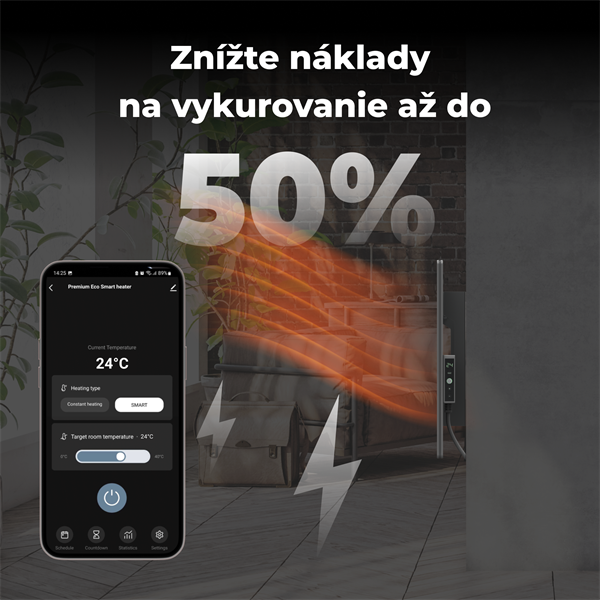 AENO AGH5S Premium Eco Smart Ohrievač, LIMITOVANÁ EDÍCIA GREY Šedá, LED, WI-FI, max 700W, Infra6