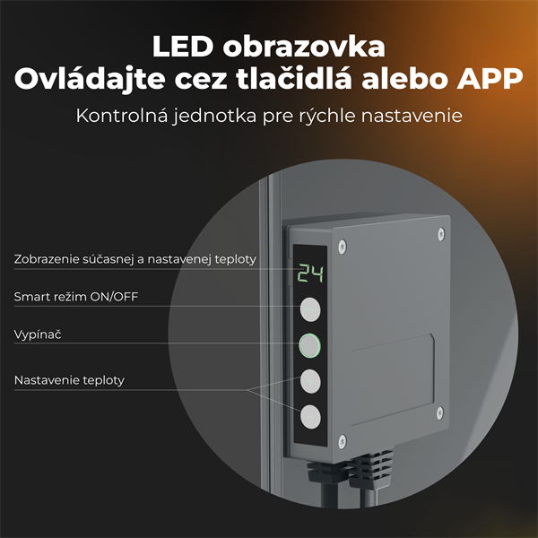 AENO AGH5S Premium Eco Smart Ohrievač, LIMITOVANÁ EDÍCIA GREY Šedá, LED, WI-FI, max 700W, Infra8