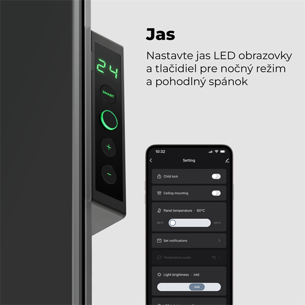 AENO AGH4S Premium Eco Smart Ohrievač, Cierny, LED, WI-FI, max 700W, Infra9