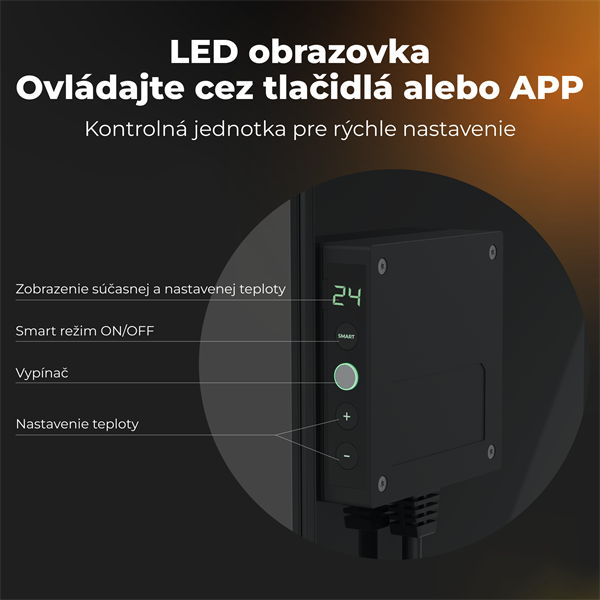 AENO AGH4S Premium Eco Smart Ohrievač, Cierny, LED, WI-FI, max 700W, Infra7