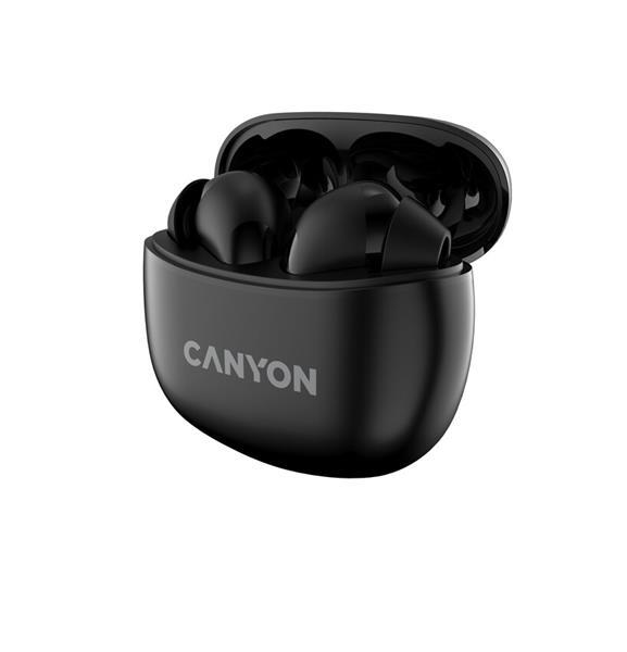 Canyon TWS-5, True Wireless Bluetooth slúchadlá do uší, USB-C nabíjanie, nabíjacia stanica v kazete, čierne