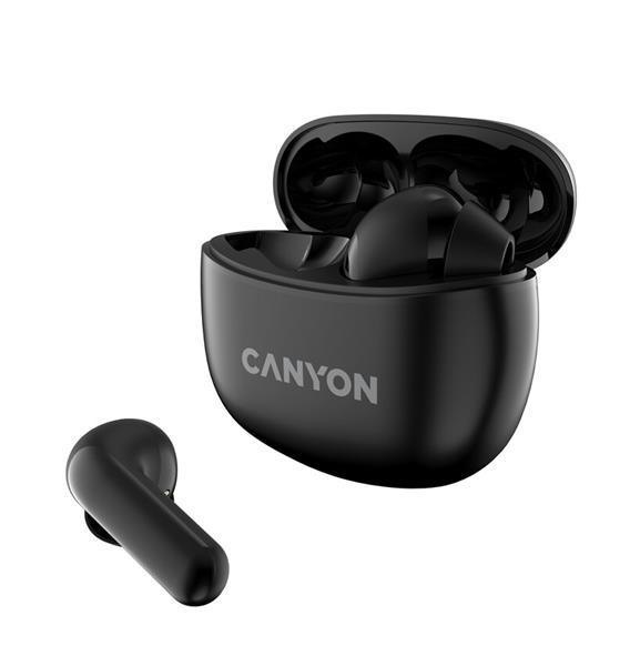 Canyon TWS-5, True Wireless Bluetooth slúchadlá do uší, USB-C nabíjanie, nabíjacia stanica v kazete, čierne2