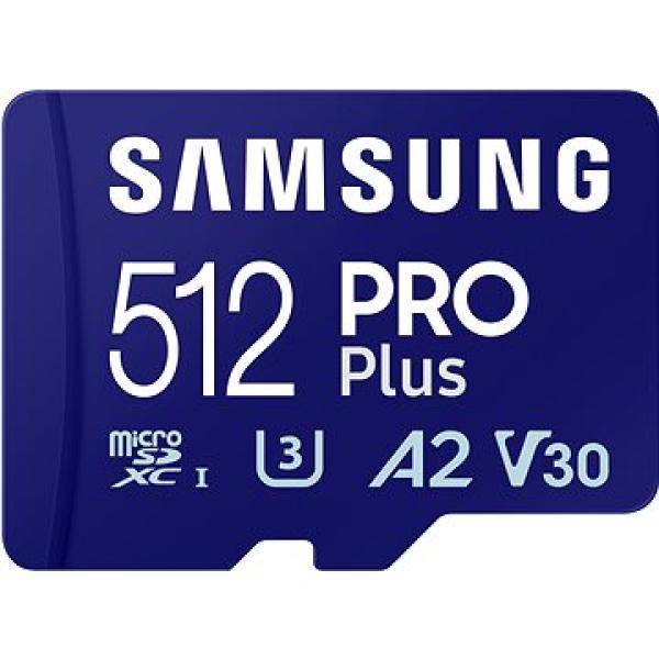 Samsung/ micro SDXC/ 512GB/ USB 3.0/ USB-A/ Class 10/ + Adaptér/ Modrá