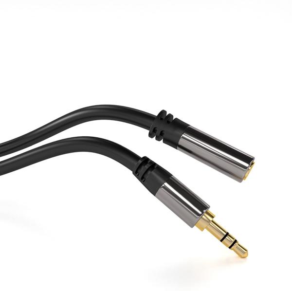 PremiumCord HQ tienený predlžovací kábel Jack 3.5mm - Jack 3.5mm M/ F 3m1