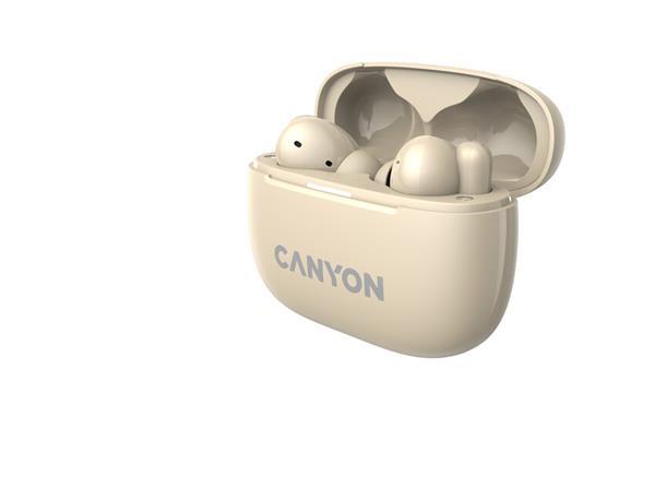 Canyon TWS-10, On Go, 10 ANC, True Wireless Bluetooth slúchadlá do uší, nabíjacia stanica v kazete, béžové2