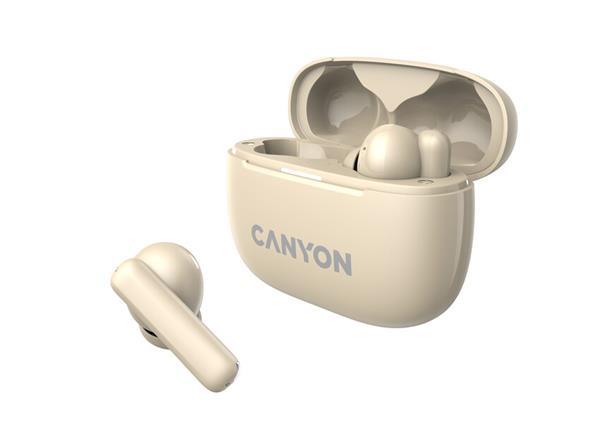 Canyon TWS-10, On Go, 10 ANC, True Wireless Bluetooth slúchadlá do uší, nabíjacia stanica v kazete, béžové6