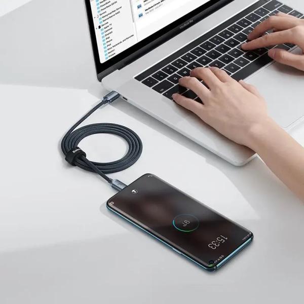Baseus CAJY000601 Crystal Shine Series Dátový Kábel USB-C - USB-C 100W 1, 2m Black2
