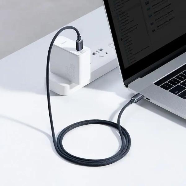 Baseus CAJY000601 Crystal Shine Series Dátový Kábel USB-C - USB-C 100W 1, 2m Black0