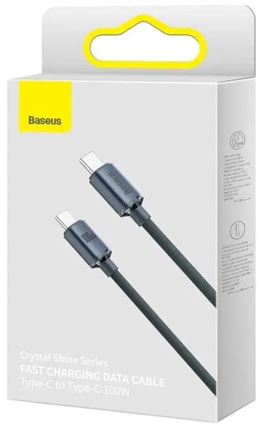 Baseus CAJY000601 Crystal Shine Series Dátový Kábel USB-C - USB-C 100W 1, 2m Black3