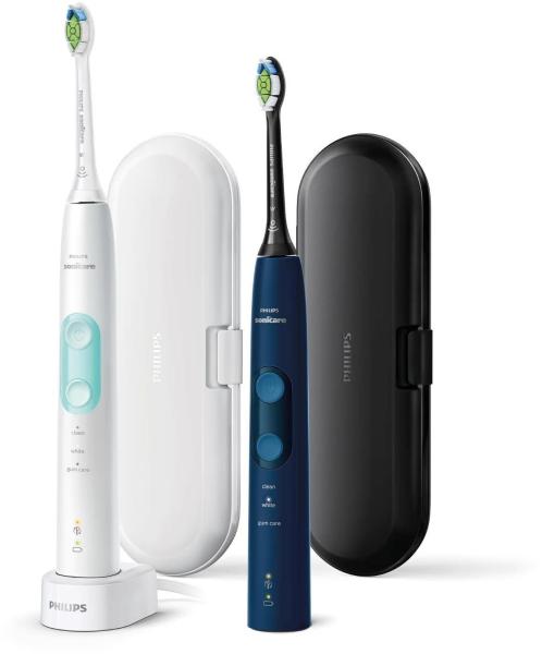 Philips Sonicare HX6851/ 34 elektrický zubní kartáček,  sonický,  3 režimy,  časovač,  bílá a námořnická modrá