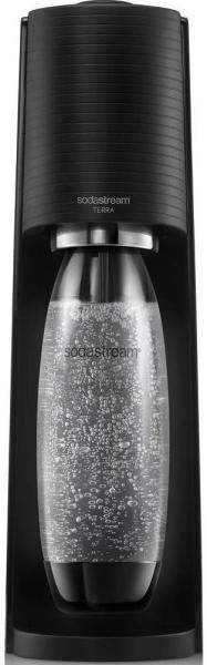 SodaStream Terra Black výrobník sody, mechanický, 1l láhev SodaStream Fuse, bombička s CO2, černý