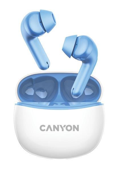 Canyon TWS-5, True Wireless Bluetooth slúchadlá do uší, USB-C nabíjanie, nabíjacia stanica v kazete, modré1