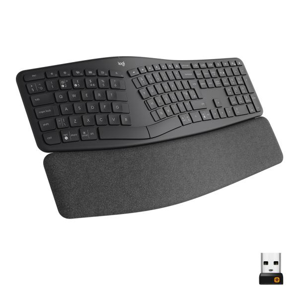 Logitech K860 ERGO - bezdrôtová delená klávesnica - CZ/SK - GRAPHITE