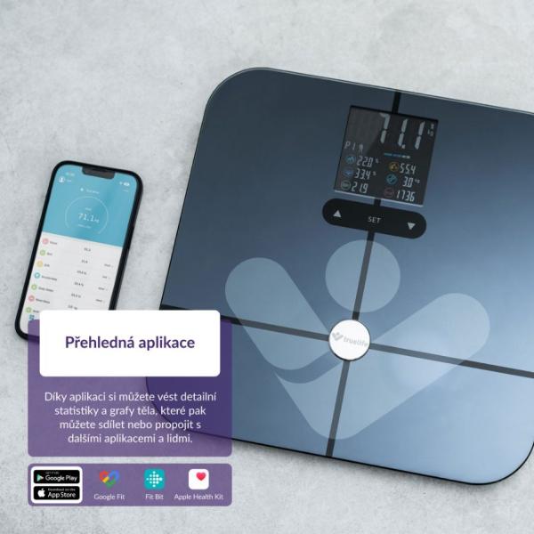 TrueLife FitScale W7 BT - Bioelektrická impedanční bluetooth váha - černá6