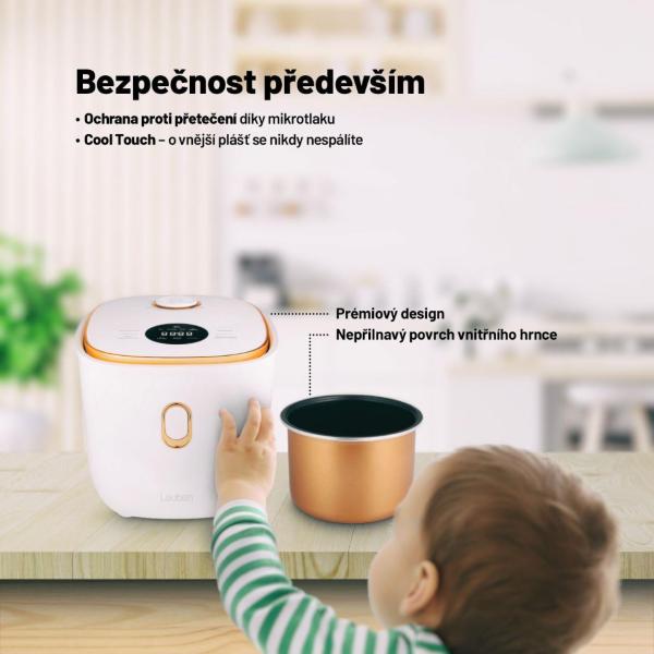 Lauben Multifunction Rice Cooker 1200WR Rose Gold Edition - rýžovar3