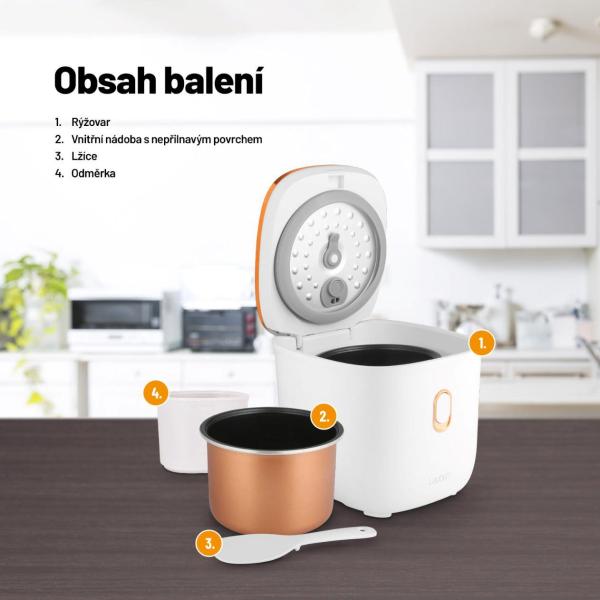 Lauben Multifunction Rice Cooker 1200WR Rose Gold Edition - rýžovar5