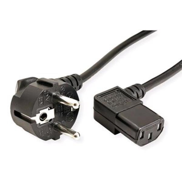 Kábel C-TECH sieťový 2m 220/ 230V napájací, lomený, VDE