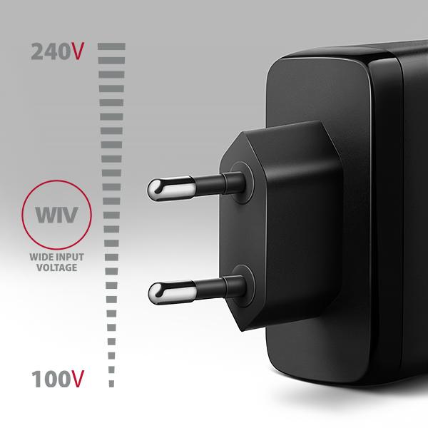 AXAGON ACU-DPQ100, GaN nabíjačka do siete 100W, 3x port (USB-A + dual USB-C), PD3.0/ PPS/ QC4+/ Apple0