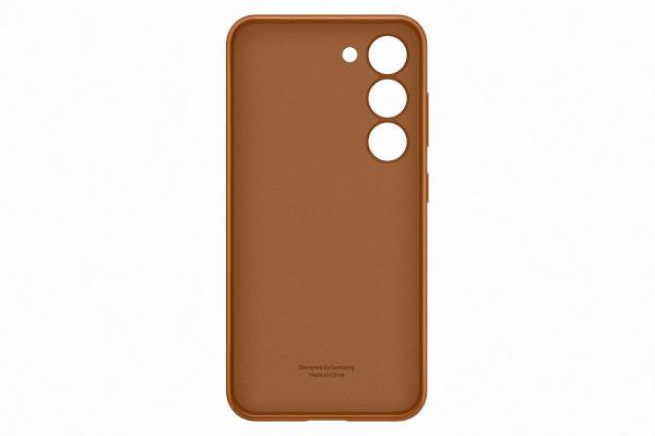 Samsung Kožený zadný kryt pre Samsung Galaxy S23 Camel5