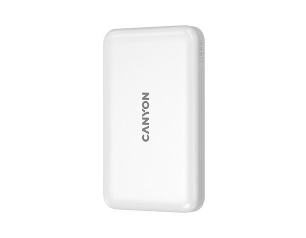 Canyon PB-1001, Powerbank, Li-Pol, 10.000 mAh, Vstup: 1x USB-C, 1x Lightning, Výstup: 1x USB-A, 1x USB-C, bezdr. nab 10W3