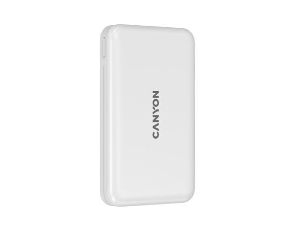 Canyon PB-1001, Powerbank, Li-Pol, 10.000 mAh, Vstup: 1x USB-C, 1x Lightning, Výstup: 1x USB-A, 1x USB-C, bezdr. nab 10W5