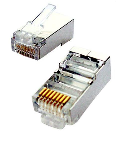 OXnet tienený konektor STP RJ45-8p8c,50µ&quot; Au, drôt, Cat5, (100ks)