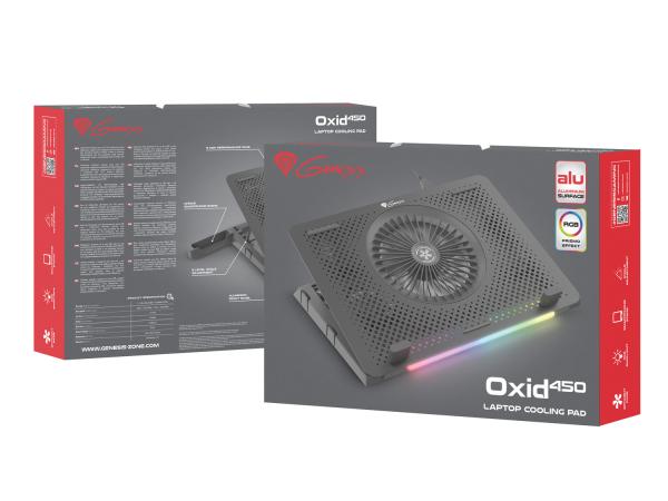 Chladiaca podložka pre NB Genesis Oxid 450 RGB do 15.6&quot;, hliníkové telo