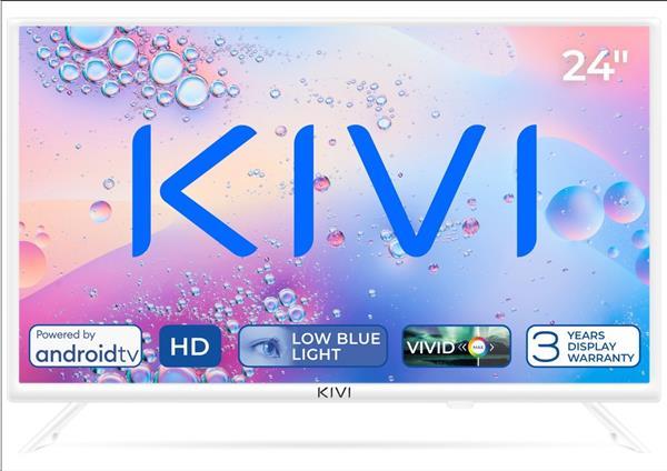 KIVI TV 24H760QW, 24&quot; (61cm), HD LED TV, AndroidTV 11, White, 1366x768, 60 Hz,2x8W, 33 kWh/1000h ,HDMI ports 2