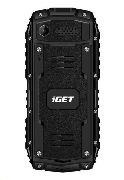 iGET Defender D10 Black - vodotesný odolný telefón IP68, DualSIM, 2500 mAh, BT, svietidlo, FM, MP32