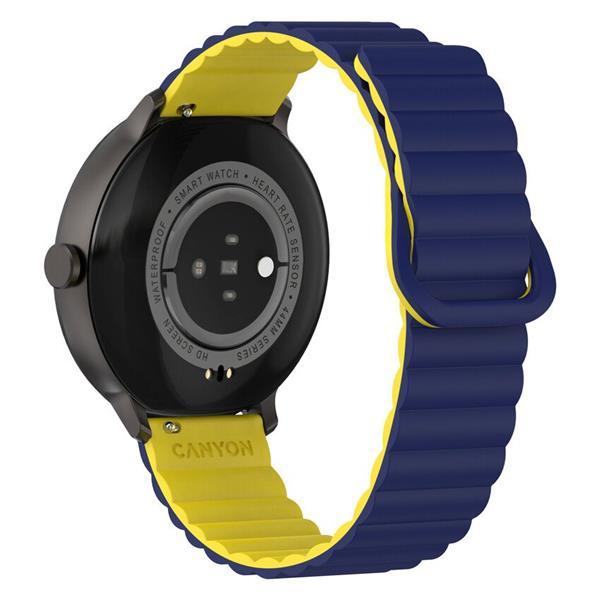 Canyon SW-69, Jacky, smart hodinky, BT, fareb. LTPS displej 1,3&quot;, vodotes. IP68, 25 športov, modro/žlté1