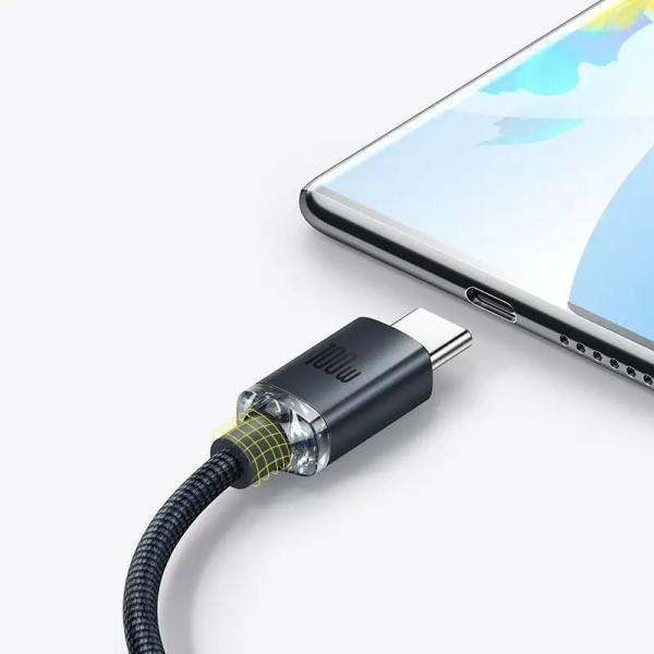 Baseus CAJY000401 Crystal Shine Series Dátový Kábel USB - USB-C 100W 1, 2m Black6