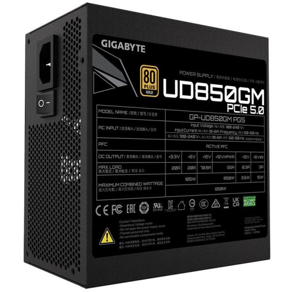 Gigabyte UD850GM PG5 850W 80+ Gold Modular PCIe 55