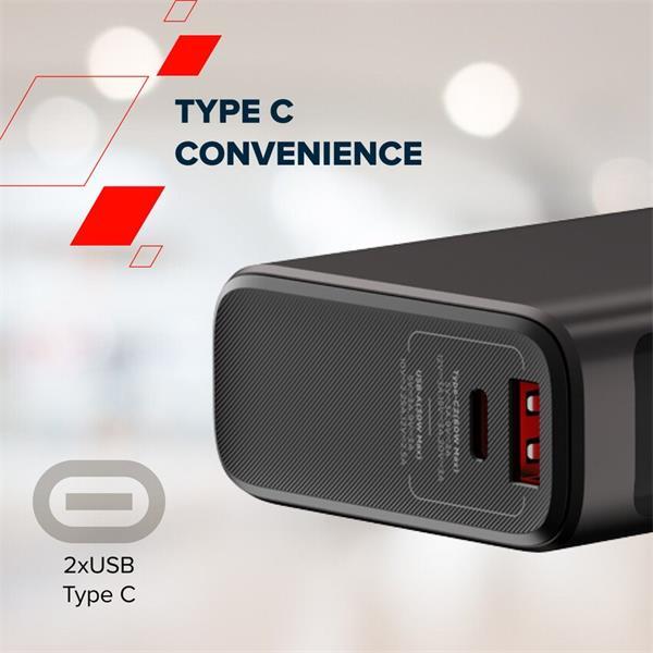 Canyon OnPower 230, Powerbank, 20.000 mAh, displej, in: USB-C, out: 2x USB-C /USB-A, 130W, hodiny/budík/teplomer9