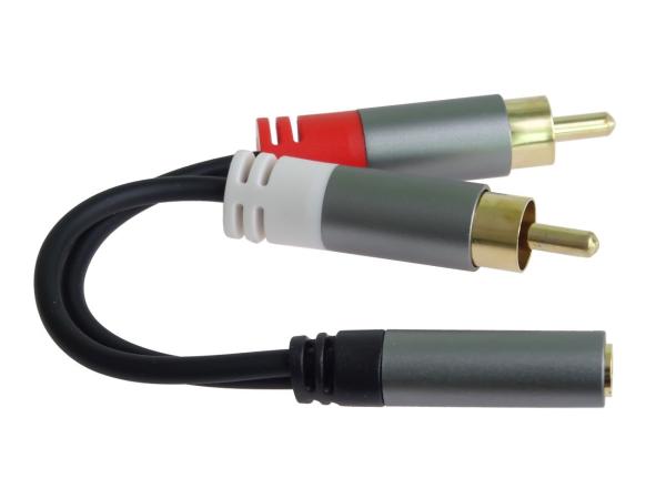 PremiumCord kabel HQ Jack 3.5mm Female - 2x CINCH Male 15cm2