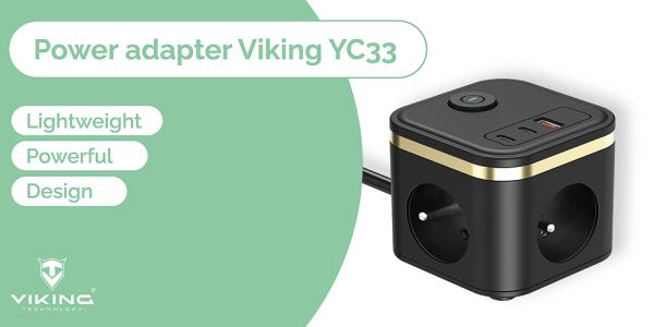 Sieťový adaptér VIKING YC33, biela2
