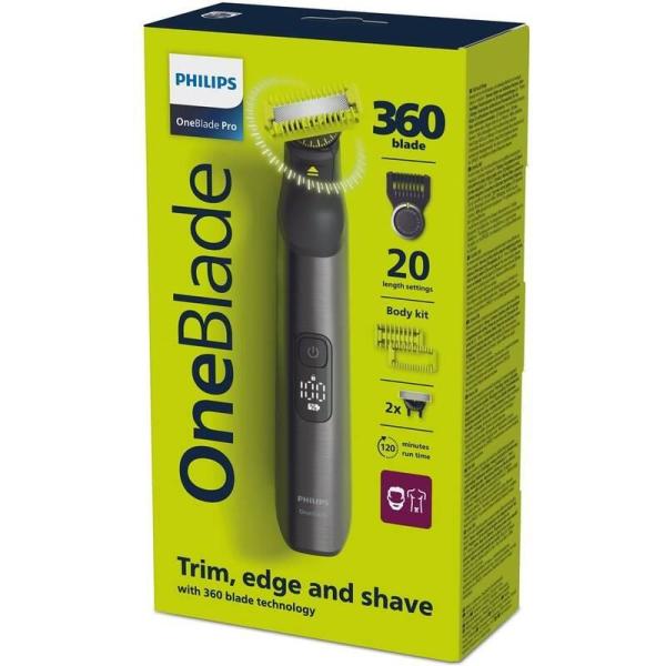 Philips OneBlade Pro 360 QP6552/ 15 zastřihovač,  na tvář a tělo,  voděodolný,  cestovní pouzdro2