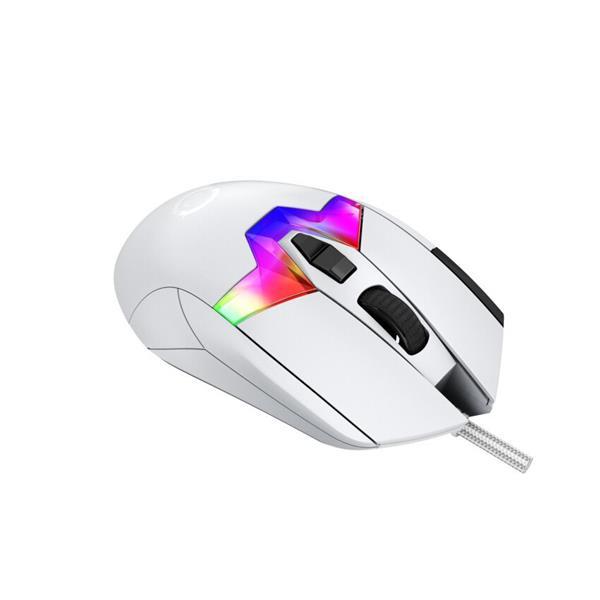 Lorgar MSP80, profi herná myš, 8 progr. tlač., senzor Pixart PAW3395, 26.000 DPI, režim podsv. RGB,  biela2