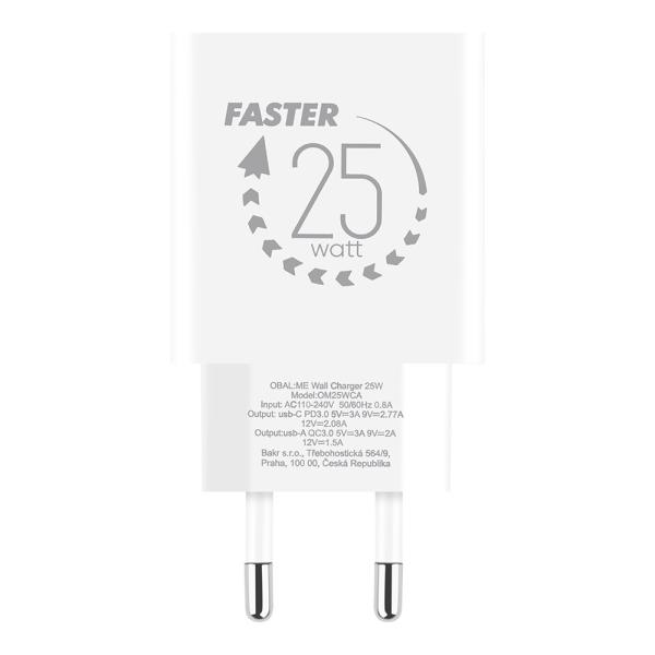 OBAL:ME Cestovná Nabíjačka USB-A + USB-C 25W White0