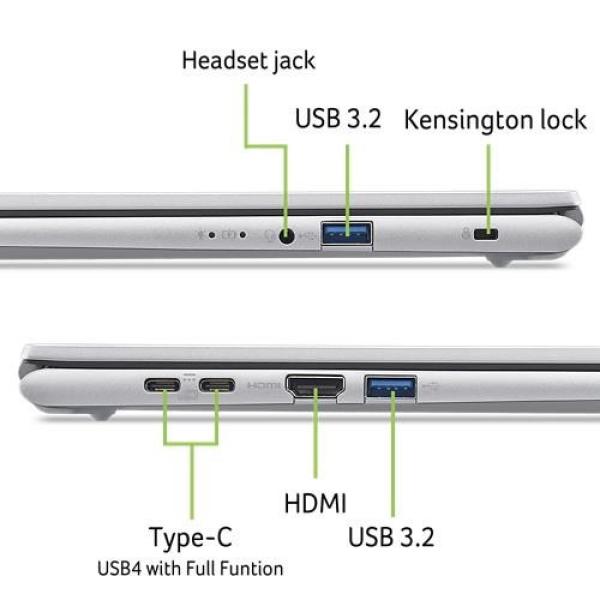 ACER NTB Aspire Go 15 (AG15-72P-5046), Core 5 120U, 15.6"FHD, 16GB, 512GB SSD, Intel Graphics, Linux, Silver0